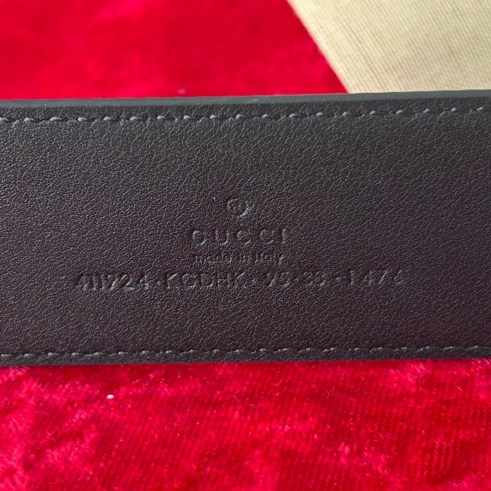 Gucci Black Monogram Men's Belt 95/38 - Picture 4 of 7